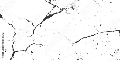 Rough cracks texture background with deep fissure lines on concrete wall, natural parched ground pattern overlay, black lightning bolts. Earth crack.