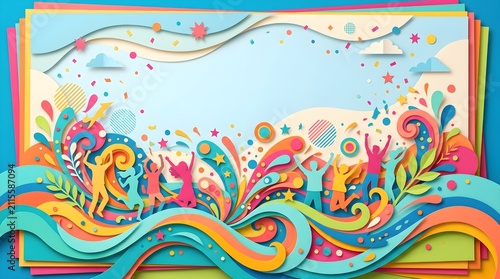 Decorative Artistic Youth Celebration Frame Background