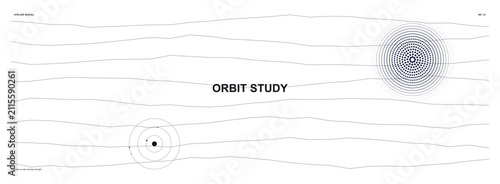 Obraz na płótnie Minimalist abstract diagram representing orbital mechanics and gravitational inf