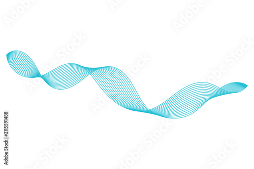 Abstract Mint Cyan Sine Wave Line Art Continuous Pulse Stream Futuristic Biotech Graphic Vector Element
