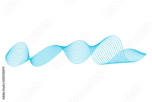 Abstract Cyan Dotted Wave Line Cyber Guilloche Soundwave Tech Frequency Motion Graphic Vector Element