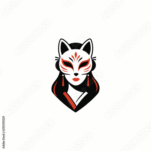Kitsune Mask Girl Logo