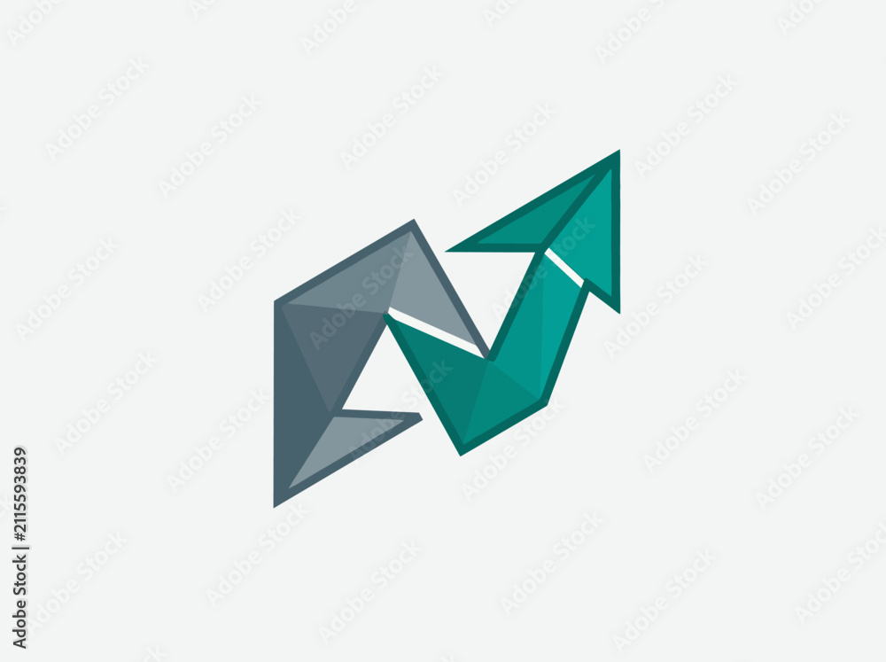 Obraz premium Geometric Arrow Graph Showing Upward Trend Growth And Success In Business
