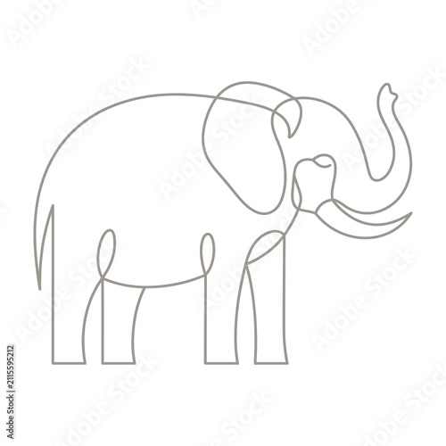 Elephant outline drawing side view