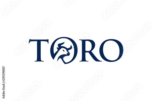 Toro Bull Head Letter O Wordmark Logo Design for Premium Ranch and Livestock Brand