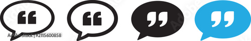 фотографія Quote bubble icon with testimonial message and speech quotation symbol