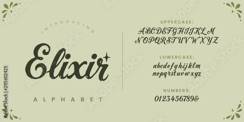 Bild auf Leinwand Elixir magic potion magical mystical script calligraphy alphabet font for fantas
