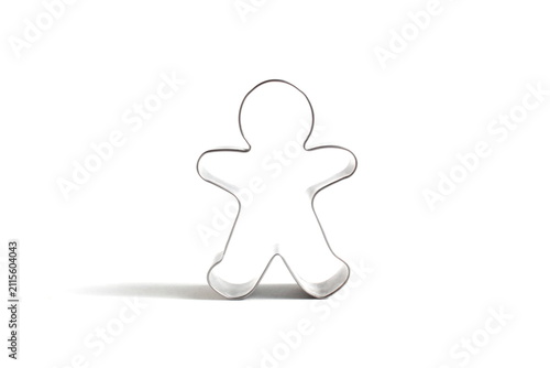 On a white background there is an iron man cookie cutter.