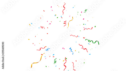 streamers confetti celebration birthday party colorful burst vector isolated holiday festival illustration background event falling happy carnival decoration