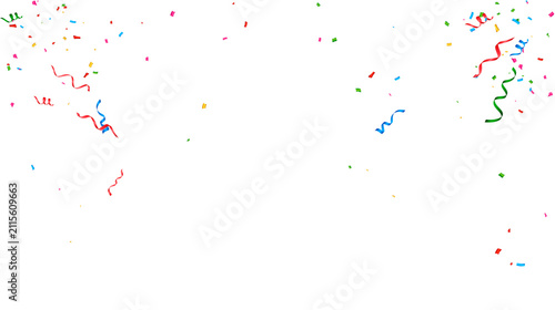 border confetti colorful celebration streamers party background vector isolated birthday festival holiday illustration falling event happy ribbon carnival
