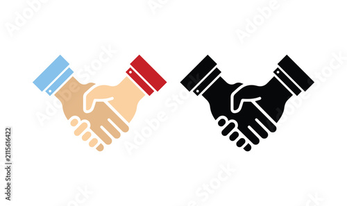 Handshake icons set vector Partnership Professional Silhouette