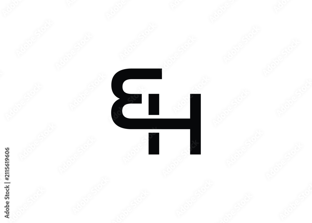 Obraz premium Modern EH Monogram Logo Design. Clean geometric typography conveys professionalism and modern simplicity.