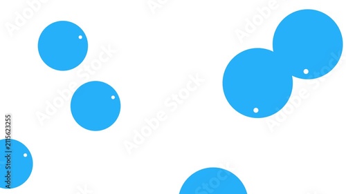blue bubbles on white background. circles. balls. 