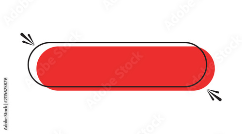 Canvas Print Red Rounded Pill Banner Icon with Modern Label Design and Decorative Accent Mark