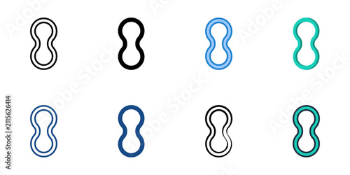 Elastic bands icons set multiple style collection. Editable stroke 