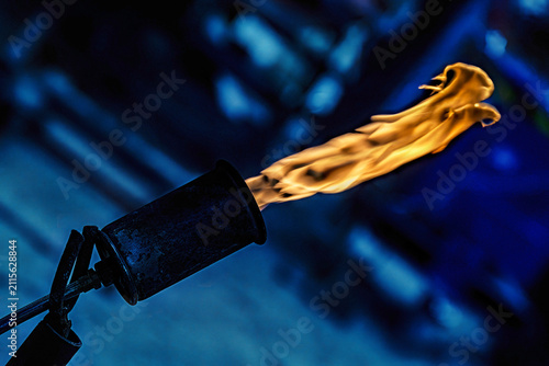 Bild auf Leinwand A specialized gas blowtorch (cannello) utilized for precision flame working in Murano, Italy