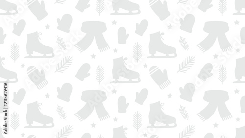 Konstfotografi Seamless light gray footwear silhouettes pattern background for graphic design and textiles