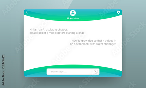 AI assistant chatbot window user interface design template