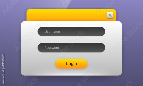 User login popup window interface design template