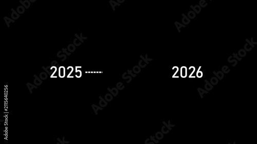 2025 to 2026 progress line animation on black background