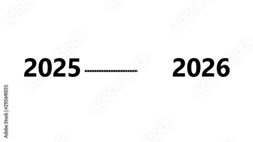 2025 to 2026 timeline animation on white background