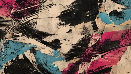 Colorful Distressed Pop Art Background with Abstract Paint Texture