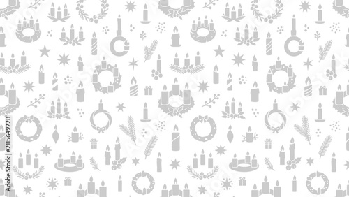 Monochrome Royal Emblem Pattern Featuring Crowns Laurel Wreaths and Ornaments.
