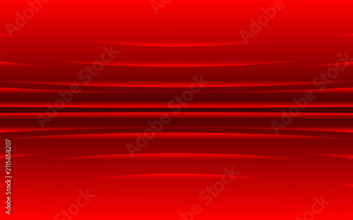 Abstract red background with smooth horizontal lines and glowing light effects