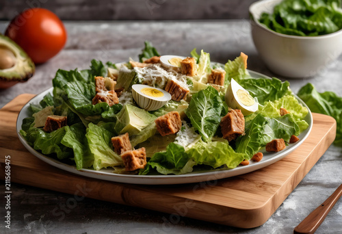 Fresh caesar salad with cri...