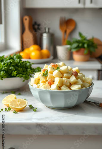 Freshly prepared potato sal...