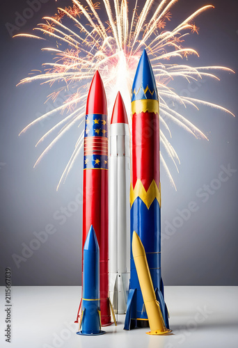 Red, white, and blue toy ro...