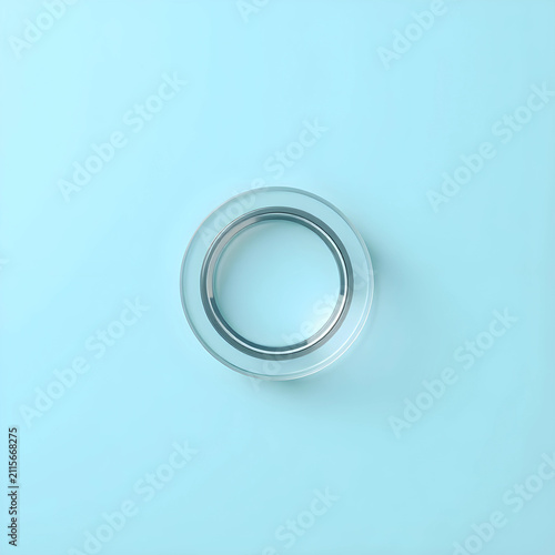 Clear glass ring with metal...