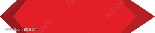 Foto Red elongated hexagon shape with pointed ends on white background for graphic de