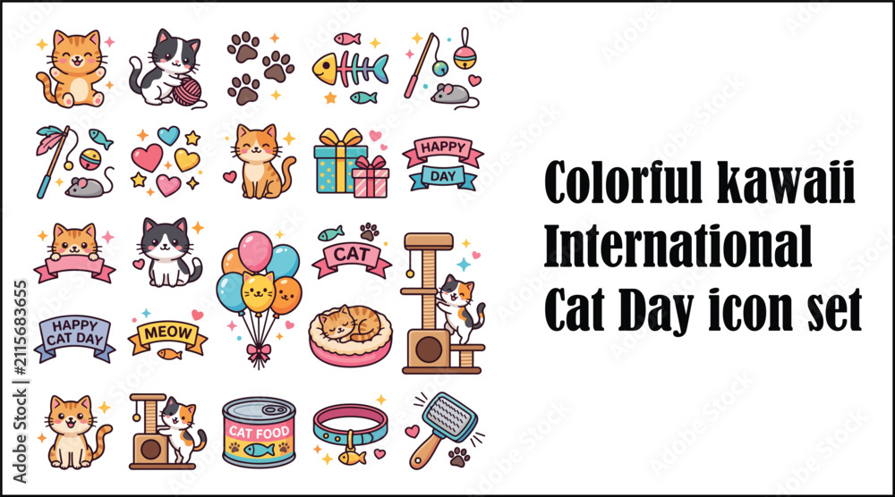 Fototapeta premium Cute Cartoon People Character Icon Set with Colorful Boys Girls Children Pets and Seamless Pattern Vector Illustration for Kids Party Birthday and Educational Design