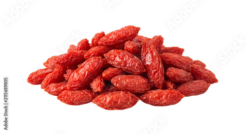 Konstfotografi Pile of dried red goji berries on transparent background