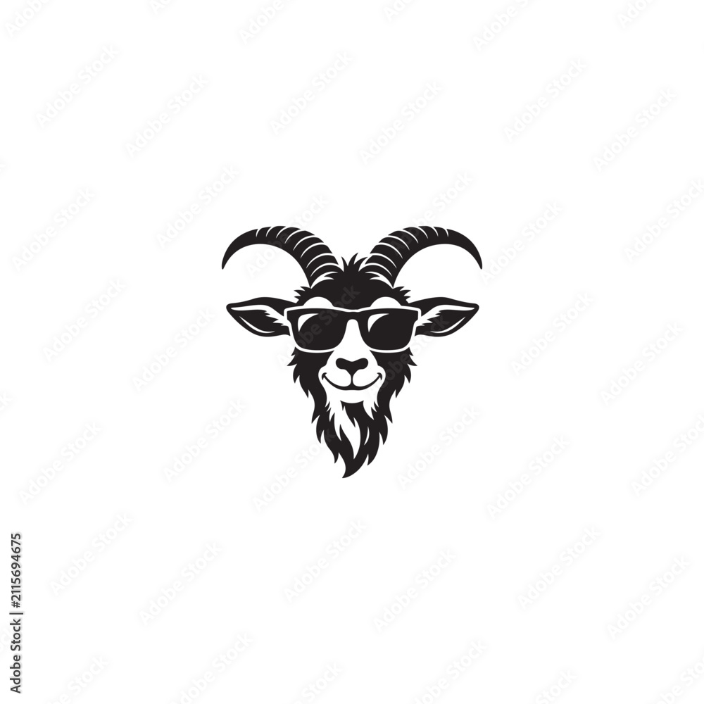 Naklejka premium Cool Goat Mascot Logo