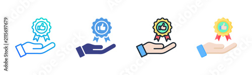 Foto Credibility Icon Set Multiple Style Collection
