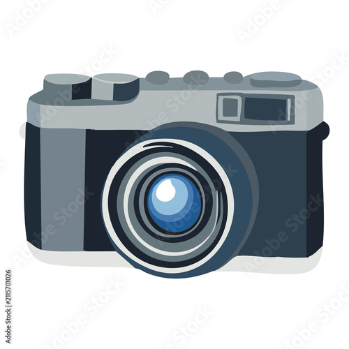 Cuadro en lienzo Classic Rangefinder Camera Icon Design