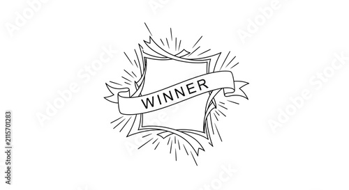 winner banner, award logo, success symbol