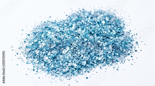 Blue frost glitter particle scatter isolated on transparent background, sparkling winter texture with icy crystal dust effect for festive decoration, luxury design, celebration and holiday concepts