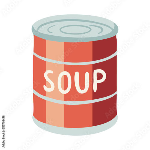 Obraz na plátně Canned Soup Food Tin Illustration