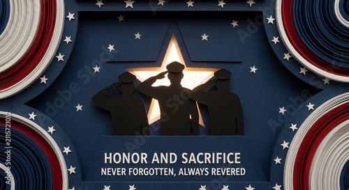 Patriotic Tribute Honor and Sacrifice Military Silhouettes.