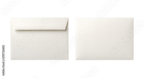 Konstfotografi White mailing envelope front and back on transparent background