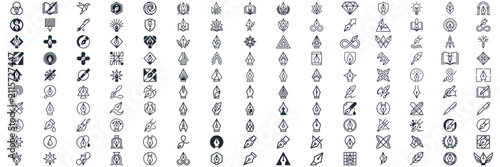 collection law firm pen logo premium vector design