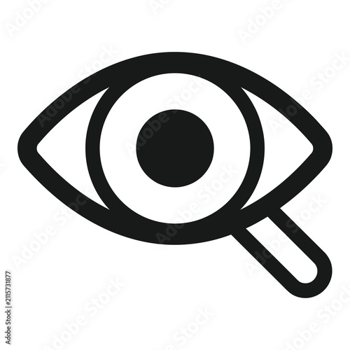 Canvastavla Magnifying glass over an eye symbol inspection search concept