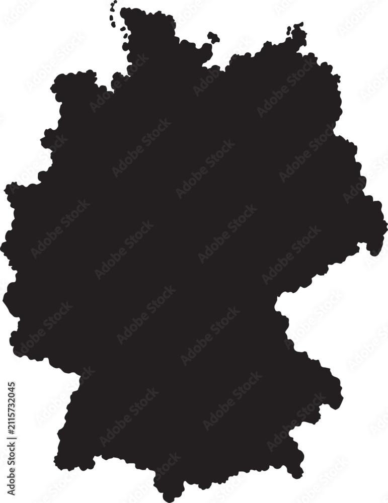 Obraz premium Black silhouette map of germany isolated on a white background