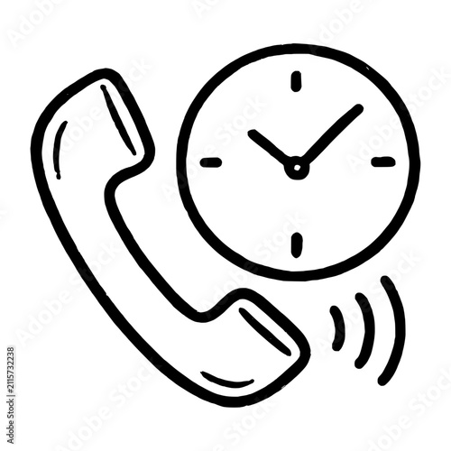 Waiting on Hold Doodle Icon