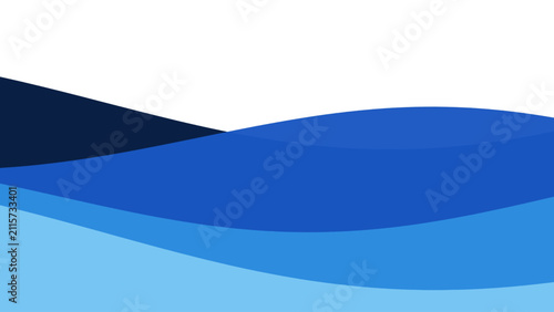 Abstract blue wave background, minimalist flowing water curves, modern corporate banner design with navy and cyan organic shapes