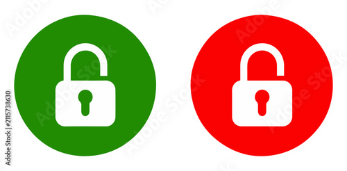 locked unlocked padlock security icon set