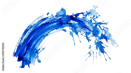 Blue Paint Splash Arc Dynamic Brush Stroke.